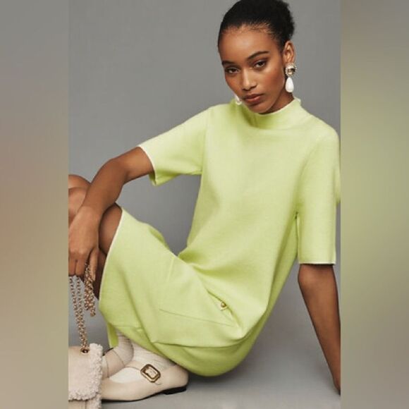 Anthropologie The Annalise Mock-Neck Mini Sweater Dress by Maeve NWT - Picture 1 of 10